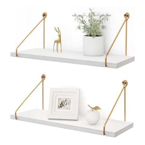 Afuly Metallic Gold White Floating Shelves Cover
