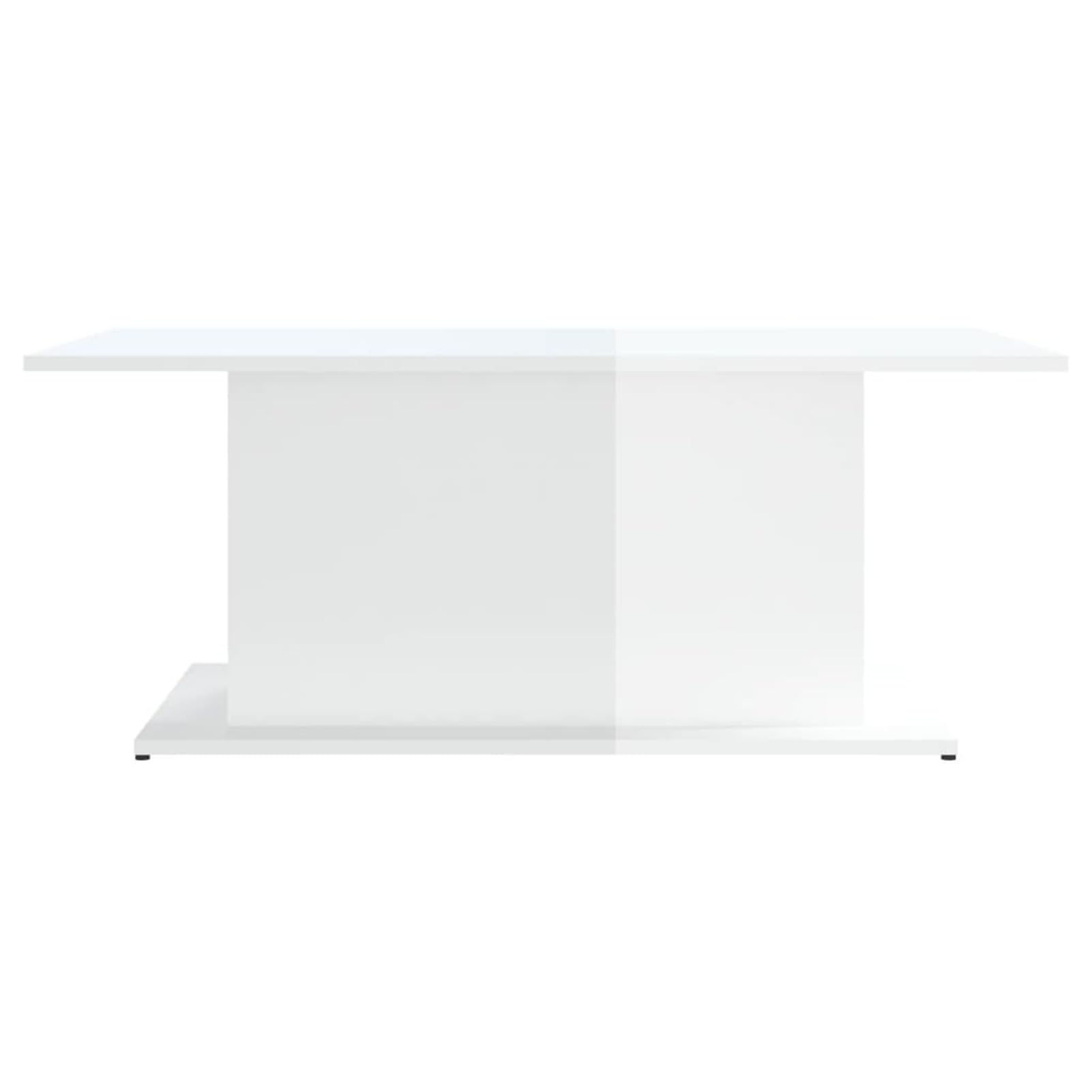 Homgoday Tavolino da caffè bianco lucido 102 x 55,5 x 40 cm, tavolino da tè per soggiorno, sala d'accoglienza degli ospiti, camera da letto e mobili da ufficio