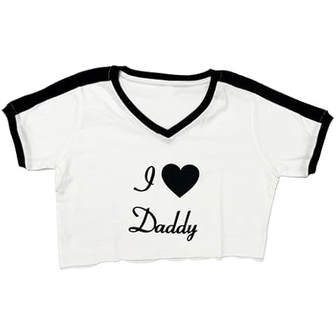 Kinky Stuff I Heart (Love) Daddy Short Set - Shirt Only (US, Alpha, Medium, Regular, Regular, White/Black) Cover