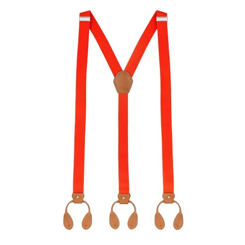 Trimming Shop 25mm Men's Suspender Braces - Y Back Elasticated Adjustable Suspenders Button Hole Braces - Fashion Accessory for Parties, Weddings, Casual, Formal Events