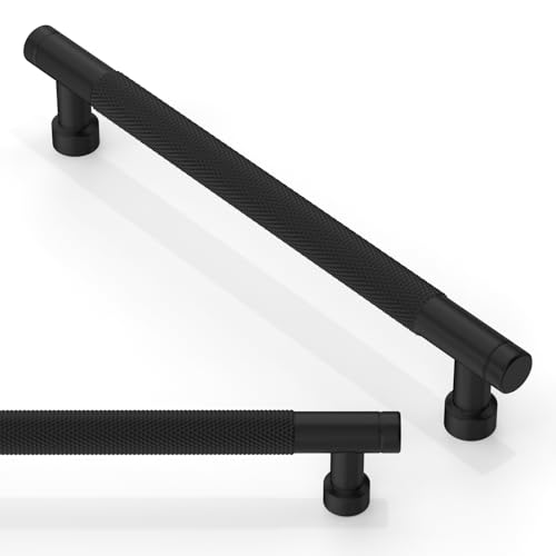 Asimerdeco 10 Pack Matte Black Knurled Cabinet Pulls 6.3 Inch(160mm) Kitchen Cabinet Handles Cabinet Hardware Drawer Pulls by Asimerdeco - Used condition - US$12.36