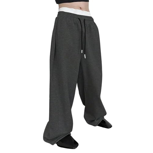 Mens Drawstring Waist Wide Leg Athletic Pants Lightweight Stretch Fabric Casual Sporty Loungewear Trousers with