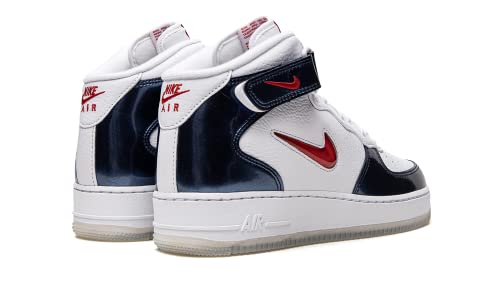 Nike Shoes Air Force 1 Mid Qs Schuhe, White University Red Midnight, 40 EU