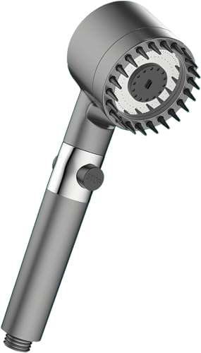 Homesbrand High Pressure 3-Mode Handheld Shower Head - Adjustable Spa Showerhead with Powerful Rainfall Spray(Grey)