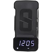 Despertador Bluetooth 3 en 1, 12 Funciones Altavoz Bluetooth Despertador PC Y ABS Diseño de Doble Bobina para Cabecera(Negro)