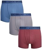 Lucky Brand Men's Super Soft Boxer Briefs (3 Pack), Size X-Large, Red/Blue/Grey