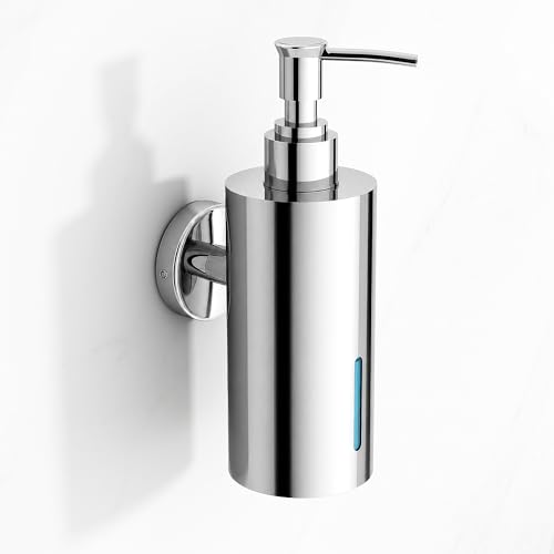 Image of Plantex Liquid Soap Dispenser for Bathroom /Stainless Steel Shampoo Dispenser /Round Hand wash Dispenser /Bathroom Accessories - Pack of 1 (Chrome)