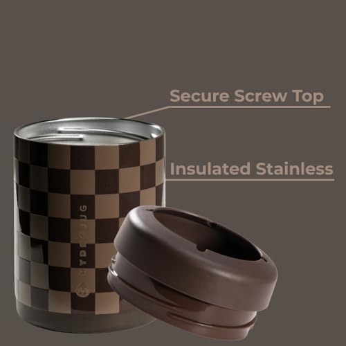 Image of HydroJug Can Cooler 12 oz, Stainless Steel Can Holder, Autumn Checkers
