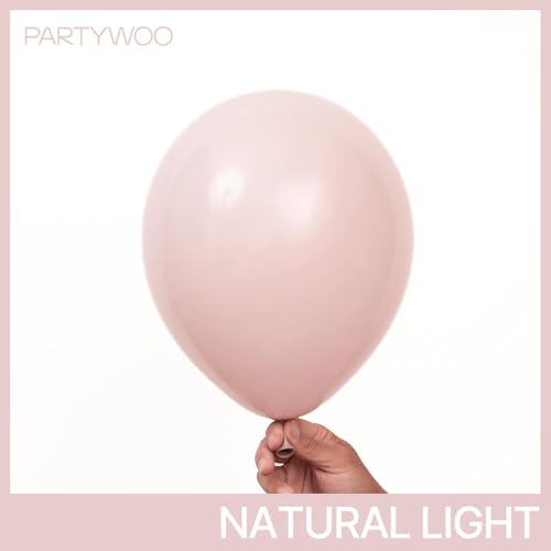 Image of PartyWoo Dusty Pink Balloons 101pcs 12 Inch Boho Blush Lilac Pink Latex Helium Balloons for Princess Birthday Baby Shower Graduation Gender Reveal Anniversary Bachelorette Party Decorations Pink-F54