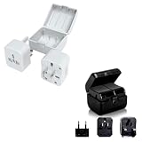 ThtRht 2 Pack Universal Travel Adapter Compact World Travel Adapter Kit All in One Charger Plug Converter with Carry Case for Power Strip Wall Outlet US AU UK CN France DE Europe China Australia Japan
