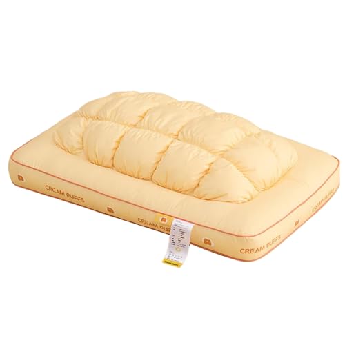 Wilafury Almohada de piña, Almohada de Nube tamaño Queen, Almohadas de Cama Ultra Suaves y esponjosas para Soporte del Cuello, Todas Las Posiciones de sueño (Amarillo, 29 x 19 Pulgadas)
