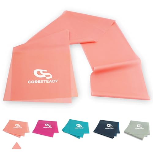 Coresteady Resistance Band For Men & Women - Exercise Band to Build Strength Flexibility Muscle & Tone - For Fitness Stretching Pilates Physio & Yoga - With Exercise e-Guide