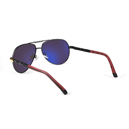 Image of Karsaer Polarized Aviator Sunglasses for Men Stylish 100% UV 400 Protected Metal Frame Style Classic Pilot Women Glasses E1376