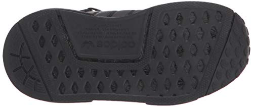 adidas Originals Baby NMD_R1's Sneaker, Black/Black/Grey, 4 US Unisex Infant4