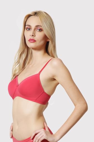 Image of Van Heusen Women's Cotton T-Shirt Bra|16 Hour Comfort|Everyday Bra|Breathable Perforated Cups|Anti Bacterial Tech|Sweat Absorbent|Padded|Wireless|Coverage|No Slip Soft Straps|Detachable Straps