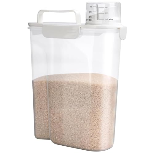 Rice Storage Container, 5 to 10lb Dry Food Airtight Dispenser, Pe...