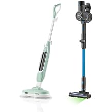 3-in-1 Cordless Vacuum Cleaner + Steam & Scrub Steam Mop Bundle, 40Kpa Suction, 45Min Runtime, HEPA Filter, All-in-One Hard Floor & Carpet Deep Cleaning Set