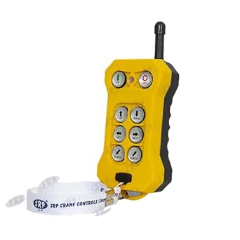 SRP Single Speed Crane Wireless Radio Remote Control 6 Push Button Switch Industrial Channel Electric Lift Hoist Radio Switch Receiver (6+2) Button - 24V DC