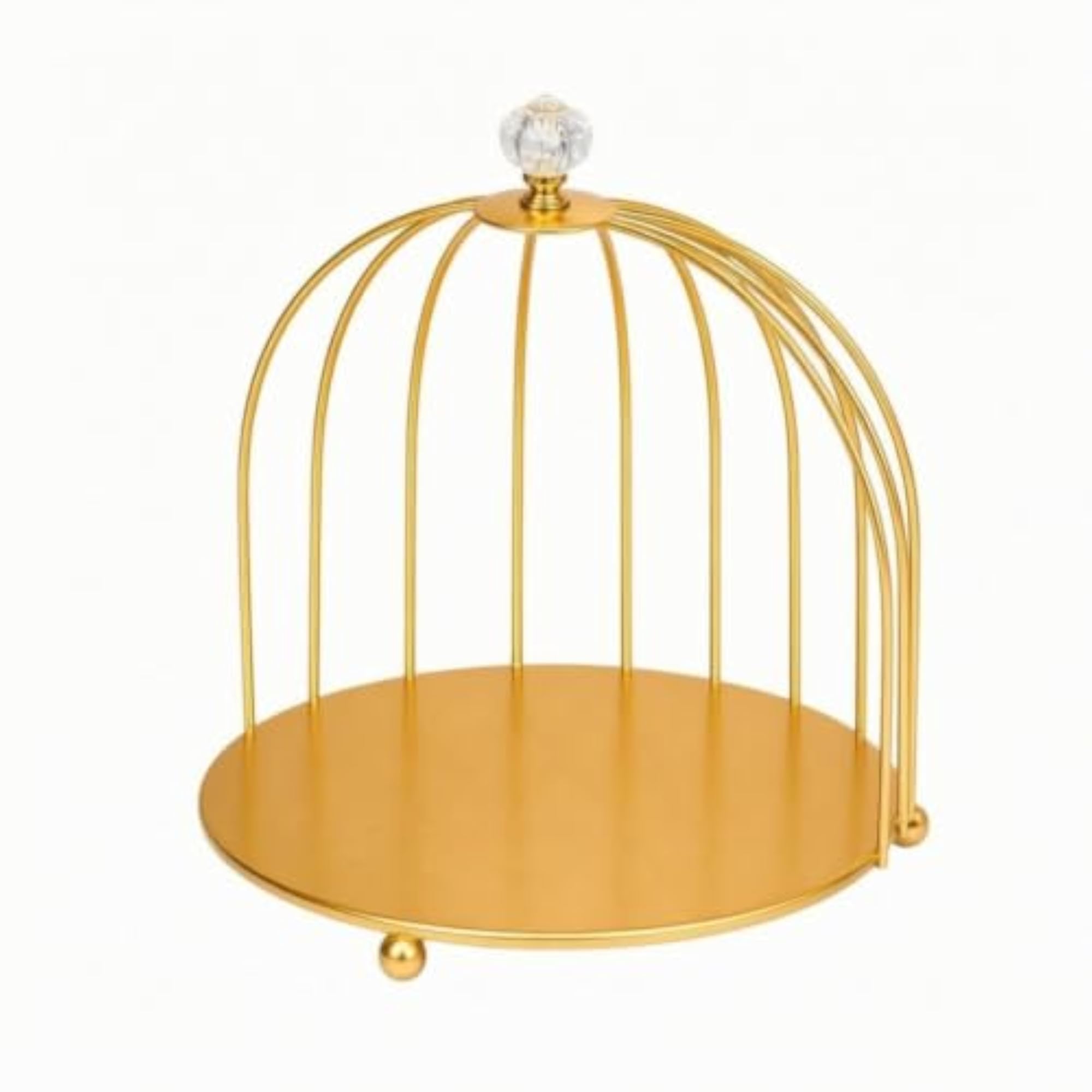 Gold-Toned Birdcage-Style Makeup Countertop Organizer