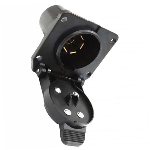 Ciieeo Adaptador De Remolque De 7 Vías para Coche Estándar Americano, Conector Plástico Resistente, Conexión De Corriente para Remolques, Uso Exterior y Vehículos De Estados Unidos