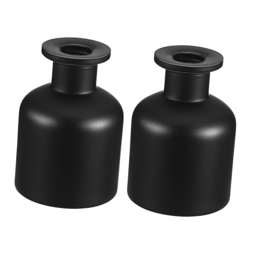 Beatifufu 2 Piezas Botellas de Vidrio Difusor sin Mate Negro Frascos Vacíos para Aceites Esenciales y Aromaterapia Hogar Oficina SPA y Baño