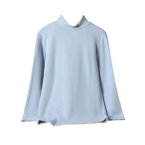 Boys Girls Turtleneck Shirts Fall Winter Trendy Warm Tops Plain Long Sleeve Cotton Thermal Pullover Sweatshirts