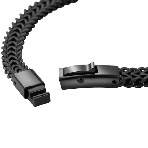 Geoffrey Beene Men's Stainless Steel Two Strand Franco Chain Bracelet, Box Clasp4