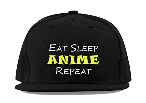 Casquette anime en coton de qualité supérieure à visière plate noire