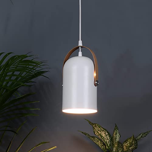 Image of MONI Modern Pendant Light for Home | Decorative Hanging Ceiling Lamp for Dining Table, Kitchen, Living Room & Cafe | Minimalist Indoor Hanging Light | E27 Bulb Compatible (White, Pack of 3)