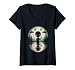 Womens Alien Moon Space UFO Extraterrestrial Vintage V-Neck T-Shirt
