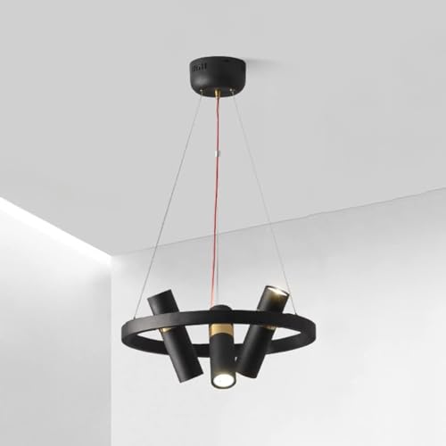 Éclairage suspendu à intensité variable lustre loft à trois lampes noires