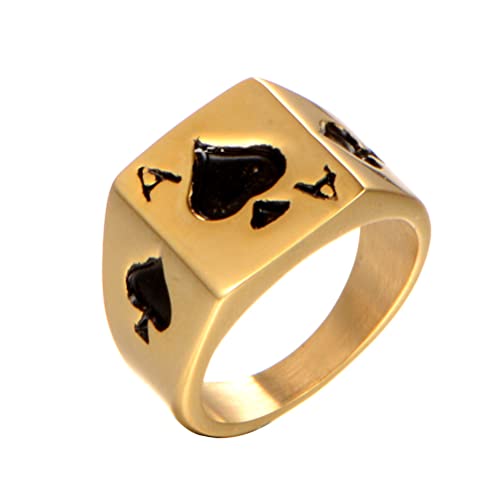 Bague Ace of Spades Poker en acier inoxydable pour vos soirées branchées