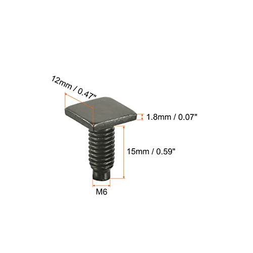 Image of uxcell Square Head Bolt, 10pcs M6x15mm Fully Thread Carbon Steel Grade 8.8 Square Machine Screws