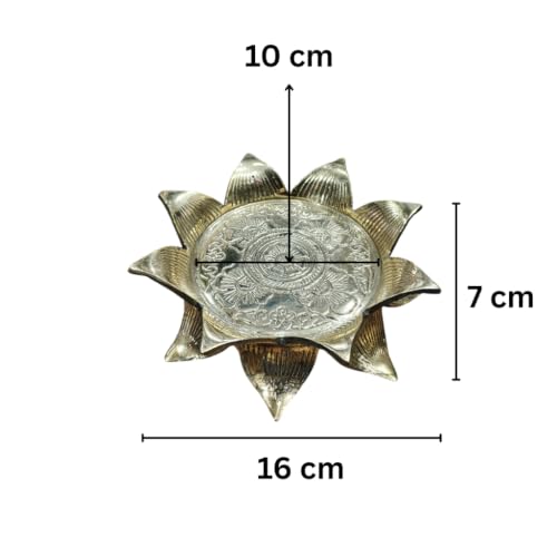 Image of Solid Brass /Pittal Lotus Singhasan Kamal Asan for Lord Krishna Ram Laxmi Idol 16x7 cm