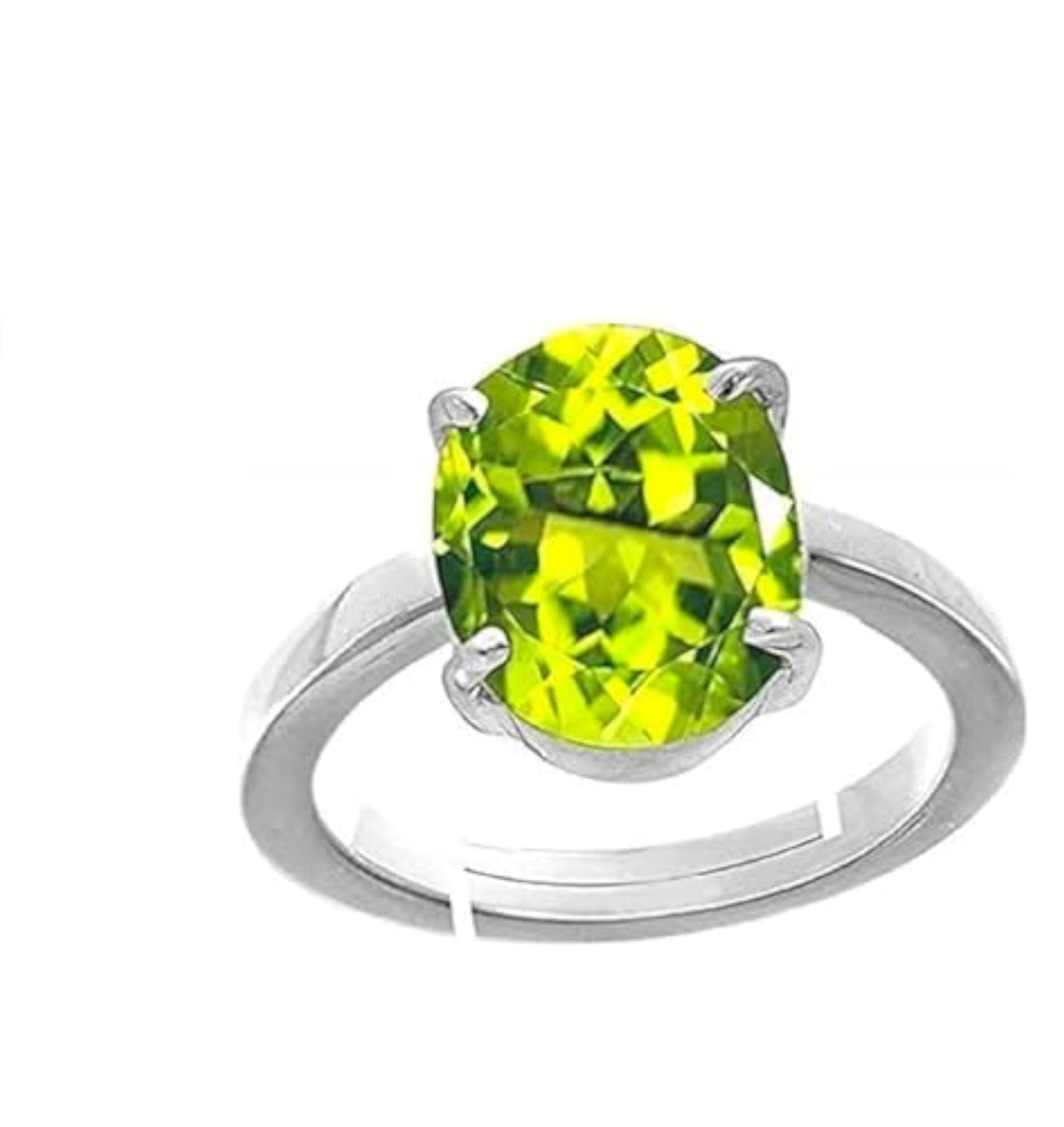 7.65 Ratti Peridot Wedding Style Ring, Fine Gemstone