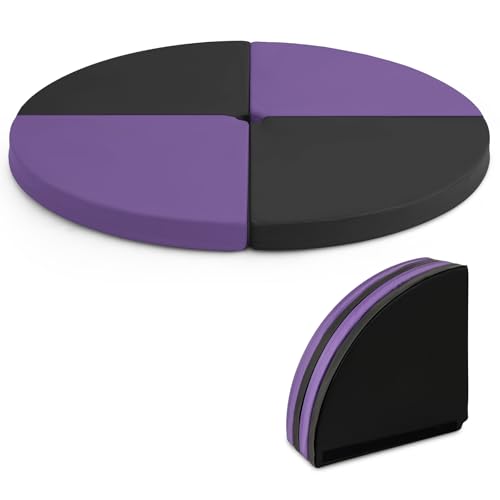 Tangkula Pole Dance Mat, Foldable Round Crash Mat with EPE