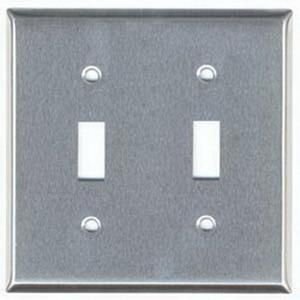MULBERRY 97072 2-Gang Toggle, 430 Satin Stainless Steel, WALLPLATE