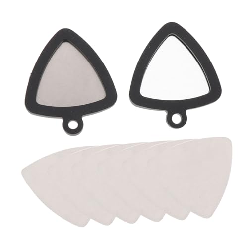 COSMEVIVI 1 セット シリコン ピッップ フレット スタンド ホルダー ギター ピック ピック ギター ケース アコースティック ラック 収納 ジュエリー オーガナイザー ステッカー リング 指輪 ペンダント チェーン ブラック ステンレス スチ