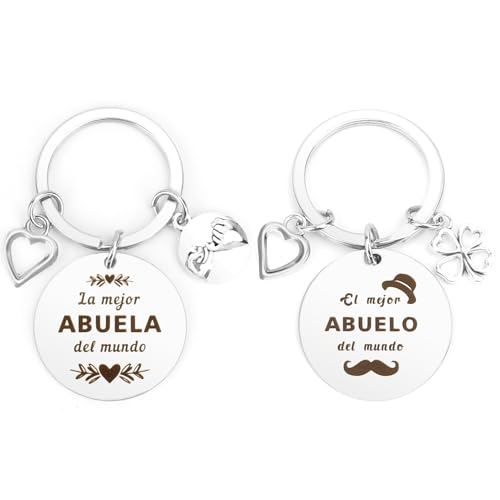 ZKIUOA Regalo Abuelos 2 Piezas Llavero Originales llaveros personalizados Regalos Abuelos Para Jubilacion Regalo Abuela Cumpleaños Regalo Abuelo Para Abuela Regalo Abuela Dia Del Padre