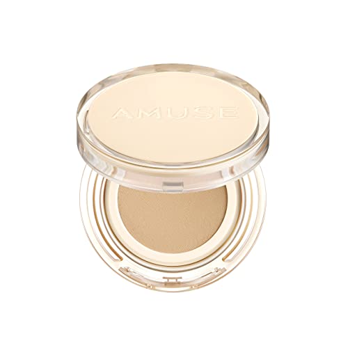 AMUSE SEOUL Dew Jelly Vegan Cushion Foundation (03 HONEY) | dewy, glow, long-lasting, double coverage, clean beauty, lightweight, natural look, foundation for sensitive skin, hydrating cushion