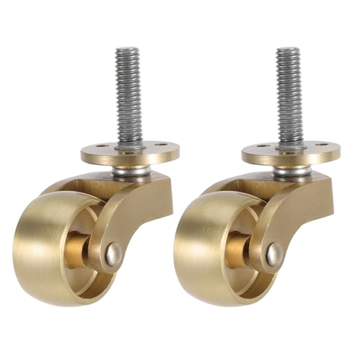 Roulettes en laiton Veemoon M8 32mm | Deux roues pivotantes 360 robustes pour meuble