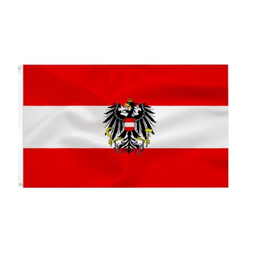 Österreichische Flagge Mit Adler 90x150cm,Österreich Fahne,Österreich Flagge,Österreich Deko,Österreichisches Wappenbanner,Öse In Jeder Ecke,Polyester Leuchtenden Farben Mit Messing-Ösen Austrian Flag Österreichische Flagge Mit Adler 90x150cm,Österreich Fahne,Österreich Flagge,Österreich Deko,Österreichisches Wappenbanner,Öse In Jeder Ecke,Polyester Leuchtenden Farben Mit Messing-Ösen Austrian Flag
