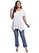 LARACE Short Sleeve Shirts for Womens Plus Size Tops Casual Summer Clothes Asymmetrical Tunic Blouses(White 3X)
