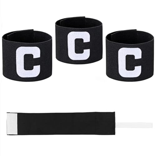 Toddmomy 3pcs Elastic Football Soccer Captain Armband: Adjustable Arm Badge for Youth Adult Team Training
