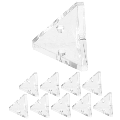 DECORNIJIA 10個 透明アクリル製三角形支架 ネジナット付 耐久性コーナーブレース 家具棚受け具 コーナー小屋ジョイント具 フラット設計で多用