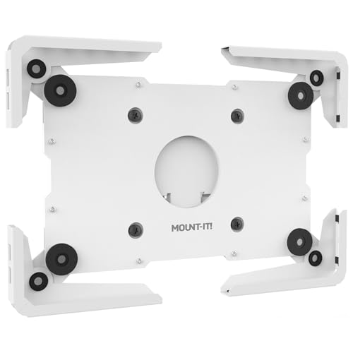 Image of Mount-It! Universal iPad & Tablet Wall Mount Holder, Secure Steel Enclosure | for 9.7-13.1 Inch Tablets, Wall or VESA 75x75 Mounting, Portrait or Landscape, Anti-Theft Tablet Mount for Office, Retail