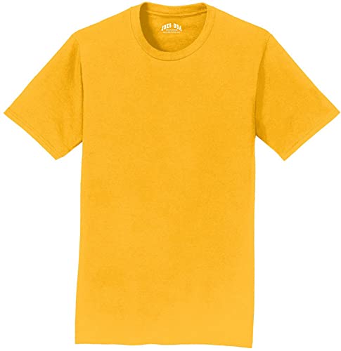 Joe's USA Mens 4.5oz Lightweight Soft Cotton T-Shirt-XL-BrightGold