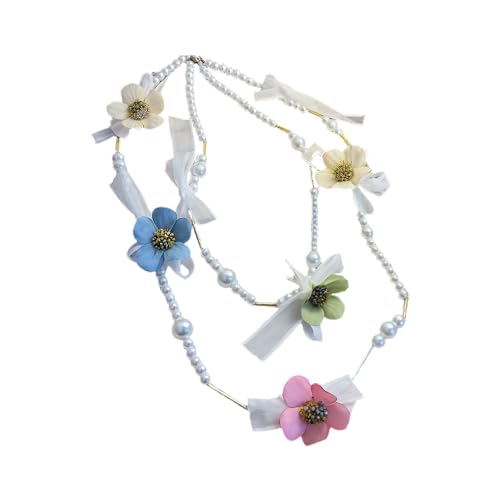 TFAOYS Romantics - Collar con cuentas de perlas y flores de inspiración francesa, joyería de moda para niñas y mujeres