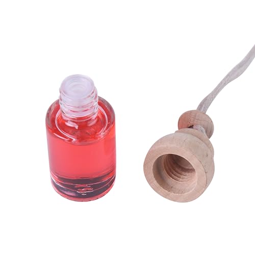 Image of MINISO Car Perfume Hanging Car Air Freshener Essential Oil in Glass Bottle Car Accessories, 8ML Strawberry