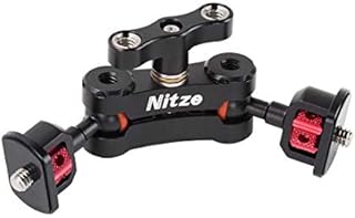 NITZE Adjustable Articulating Magic Arm with Double Ballheads and 1/4 screws Monitor Mount for Field Monitor, LED lights, Audio Recorders, Camera Cage - N50B
